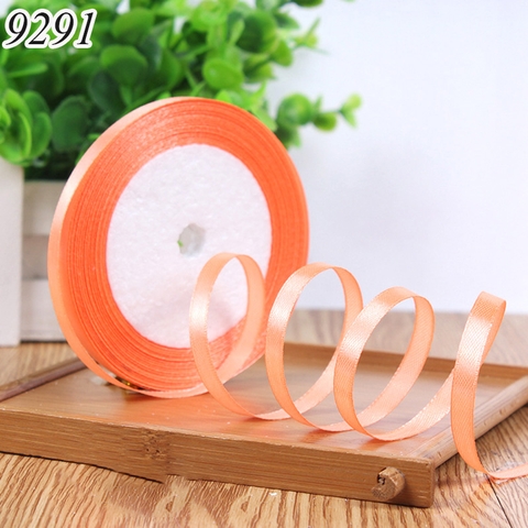 Cuộn 22m Ruybang lụa trơn Hồng Cam 0.5cm