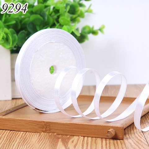Cuộn 22m Ruybang lụa trơn Trắng 0.5cm