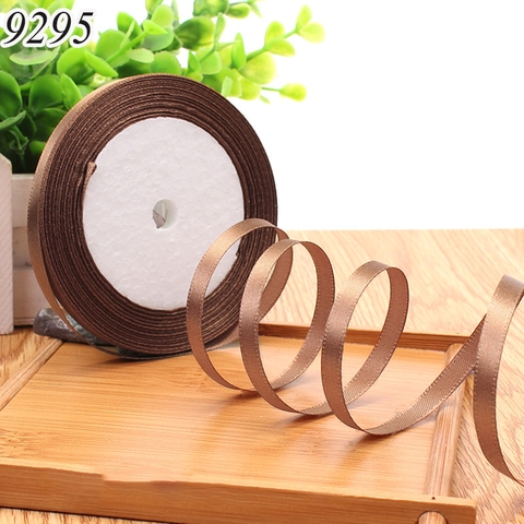 Cuộn 22m Ruybang lụa trơn Nâu 0.5cm