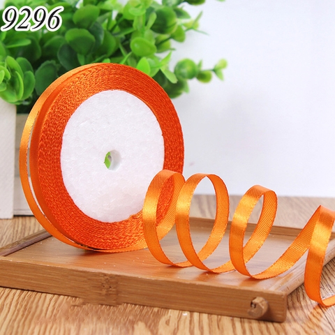 Cuộn 22m Ruybang lụa trơn Cam 0.5cm