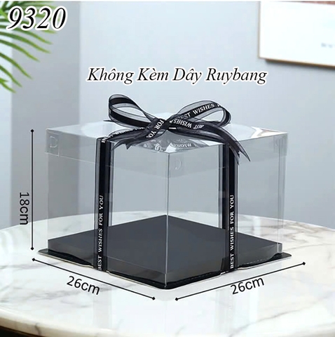Hộp meka 3 chi tiết đế đen nắp trong 26*26*18