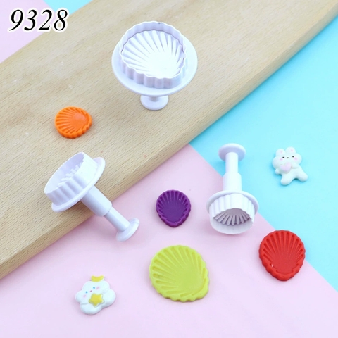 Bộ 3 khuôn ấn bánh hình vỏ sò TQ