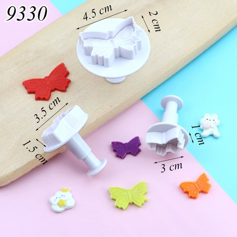Bộ 3 khuôn ấn bánh hình bướm TQ