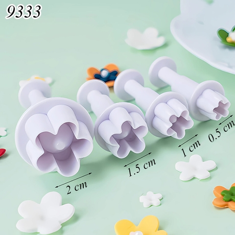 Bộ 4 khuôn ấn bánh hình hoa đào TQ