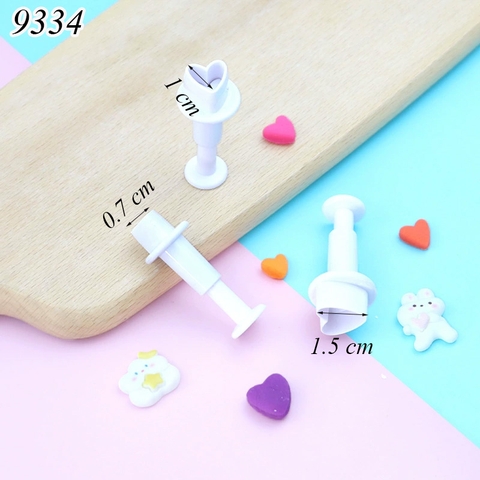 Bộ 3 khuôn ấn bánh hình tim TQ