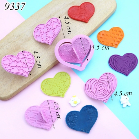 Bộ 6 khuôn ấn bánh hình tim TQ