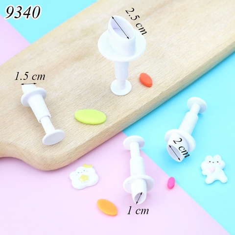 Bộ 4 khuôn ấn bánh hình bầu dục TQ