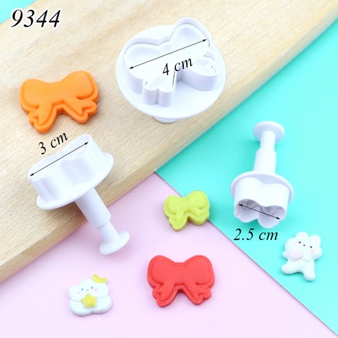 Bộ 3 khuôn ấn bánh hình nơ TQ