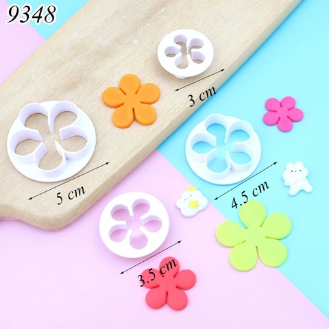 Bộ 4 khuôn ấn bánh hình hoa 5 cánh TQ