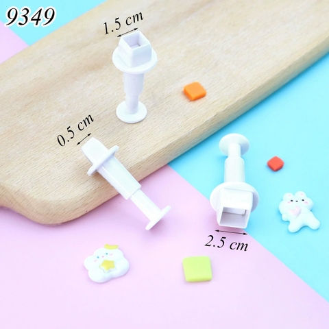 Bộ 3 khuôn ấn bánh hình vuông TQ