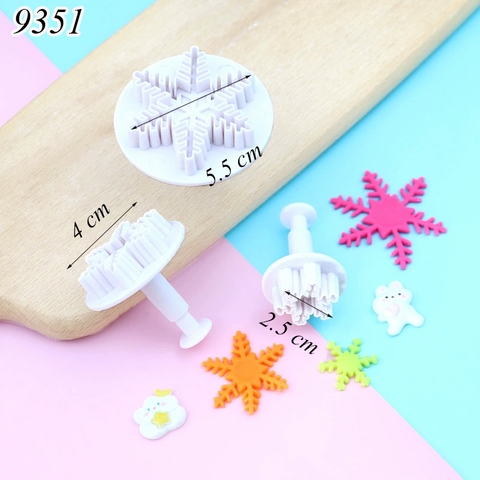 Bộ 3 khuôn ấn bánh hình bông tuyết TQ