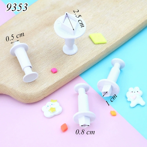 Bộ 4 khuôn ấn bánh hình thoi TQ