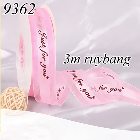 Chỉ bán Shopee 3m ruybang ren just for you hồng 2.5cm