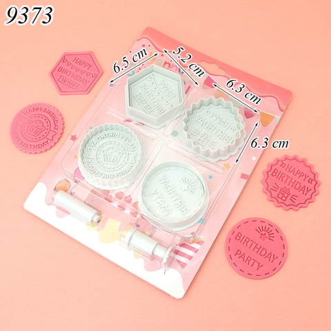 Bộ 4 khuôn ấn bánh chữ HPBD 1 TQ