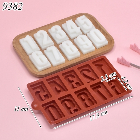 Khuôn đổ Silicon Đỏ Sẫm hình số (0-9) TQ