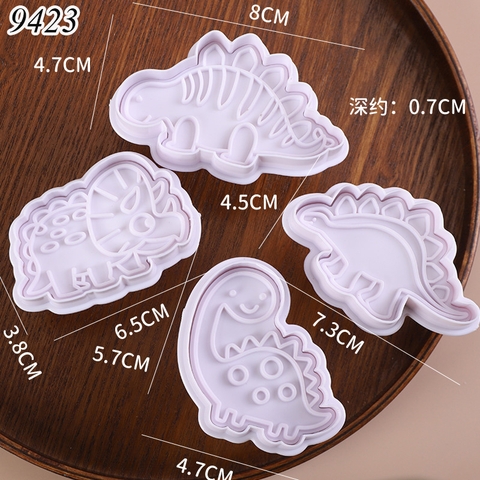 Bộ 4 khuôn ấn bánh hình khủng long 1 TQ