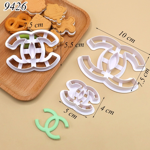 Bộ 3 khuôn ấn bánh hình Chanel TQ