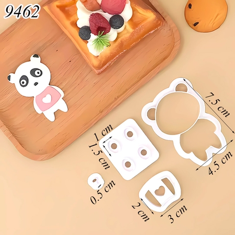 Khuôn ấn bánh hình gấu trúc TQ (4 chi tiết)