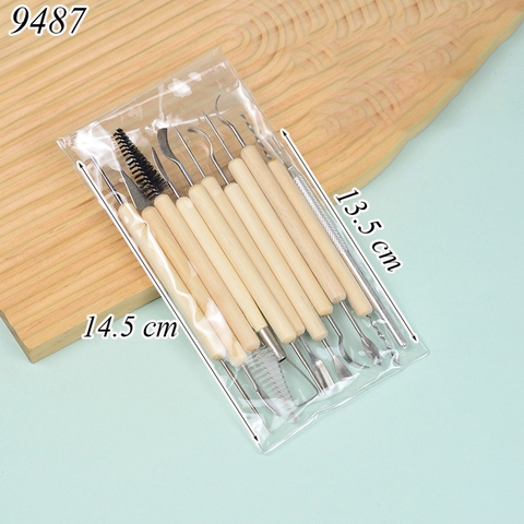 Bộ 11 Dụng Cụ Màu Be Làm Bánh Fondant, Gumpaste TQ
