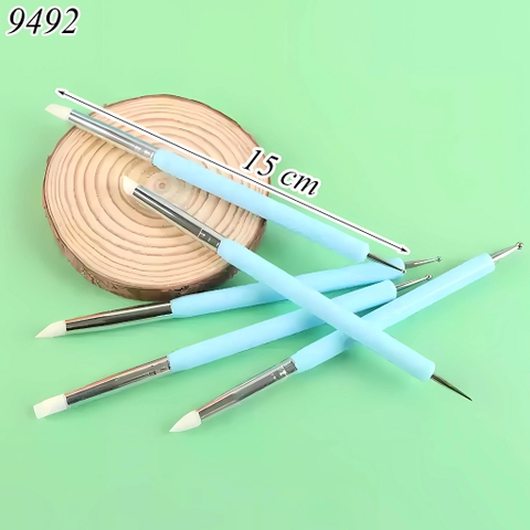 Bộ 5 Đầu Bi + Miết Màu Xanh Dương TQ