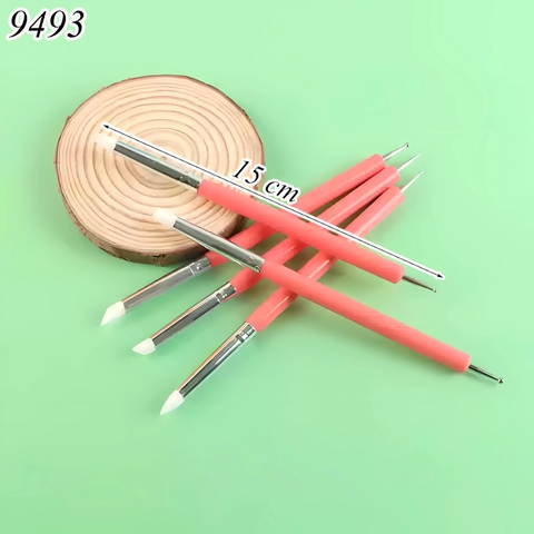 Bộ 5 Đầu Bi + Miết Màu Cam Hồng TQ