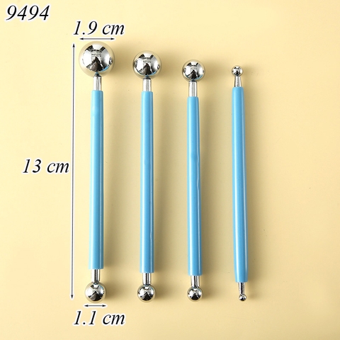 Bộ 4 Mo Inox Tạo Hình Nặn Bánh Màu Xanh Dương TQ