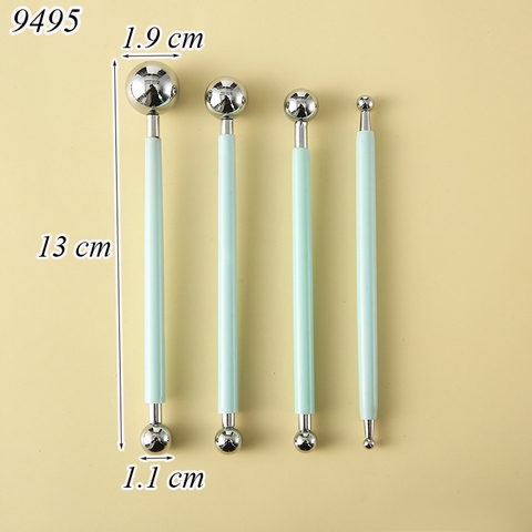 Bộ 4 Mo Inox Tạo Hình Nặn Bánh Màu Xanh Ngọc Nhạt TQ