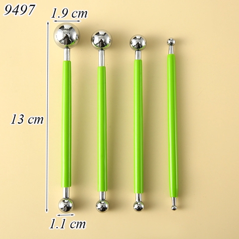 Bộ 4 Mo Inox Tạo Hình Nặn Bánh Màu Xanh Lá TQ