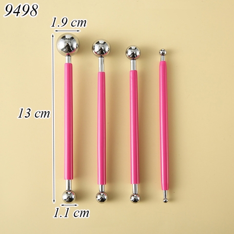 Bộ 4 Mo Inox Tạo Hình Nặn Bánh Màu Hồng Đậm TQ