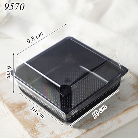 Hộp sandwich W118 đựng bánh vuông màu đen TQ