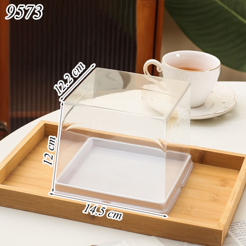 Hộp nhưa vuông đế trắng nắp trong H195 TQ