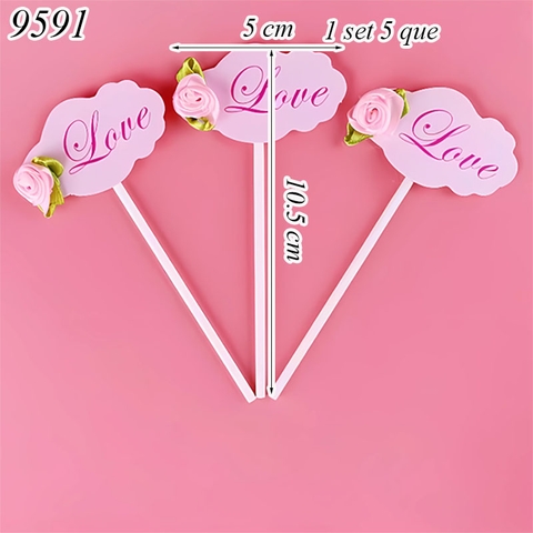 Set 5 Thiệp love gắn hoa TQ