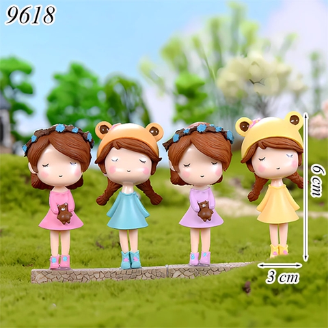 Bộ 4 tượng bé gái mini dễ  thương TQ