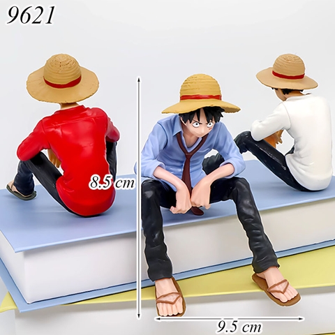 Tượng Luffy ngồi áo xanh nhựa đặc TQ
