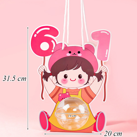Hộp bé gái hồng 1/6 + Quả cầu TQ