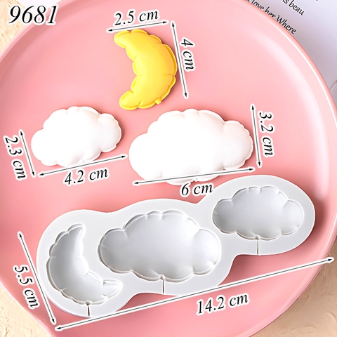 Bộ Khuôn Đổ Silicon Hình Mây Trăng TQ