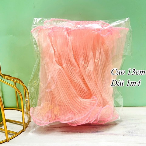 Cuộn Voan Hồng Cam 1 Lớp Cao 13Cm Dài 1m4 TP
