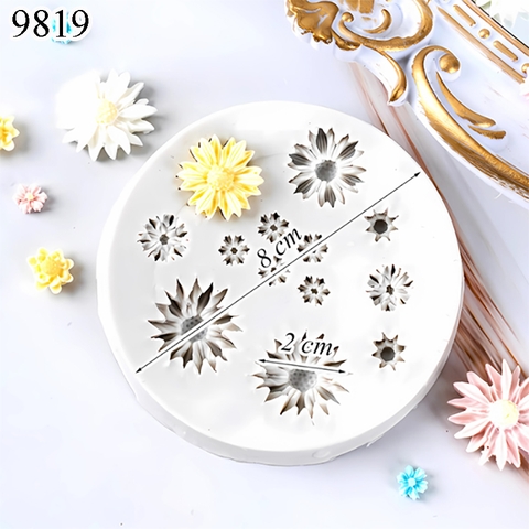 Khuôn Silicon Hình Hoa Cúc 13 Mẫu TQ