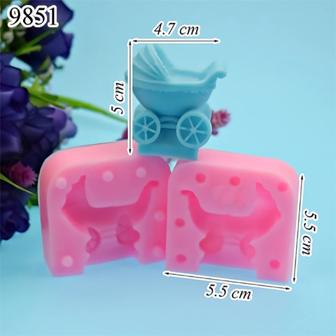 Khuôn Silicon Xe Đẩy Em Bé 3D 1 TQ