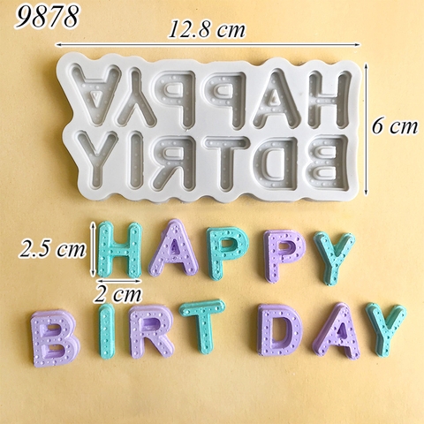 Khuôn Silicon Bảng Chữ Happy Birthday 1 TQ