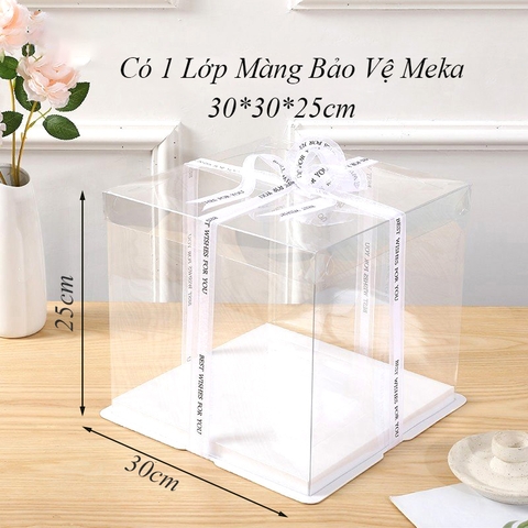 Hộp Meka Trong 3 Chi Tiết Có Nắp 30*30*25. HD