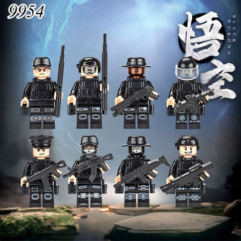 Bộ 8 Mô Hình Nhân Vật Cảnh Sát Đặc Nhiệm TQ