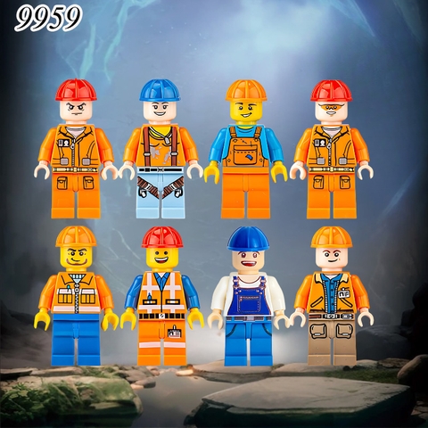 Bộ 8 Mô Hình Lego Mini Công Nhân Xây Dựng M2 TQ