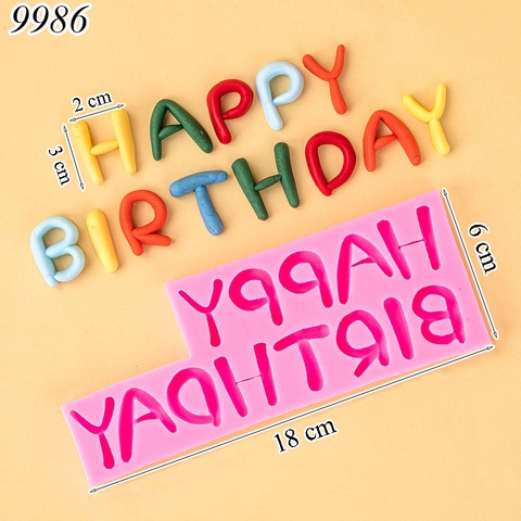 Khuôn Silicon Chữ HAPPY BIRTHDAY TQ