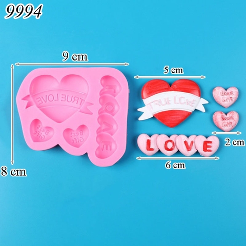 Khuôn Silicon LOVE Trái Tim TQ