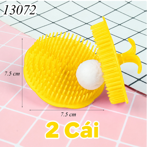 Bộ 2 Bàn Chải Silicon Lông Mềm Màu Vàng