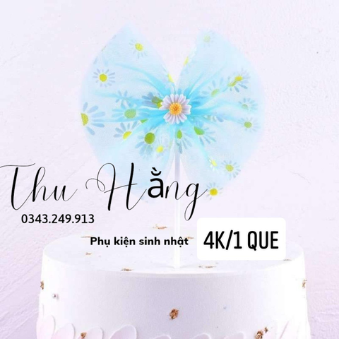 QC-Que cắm nơ vải màu xanh dương