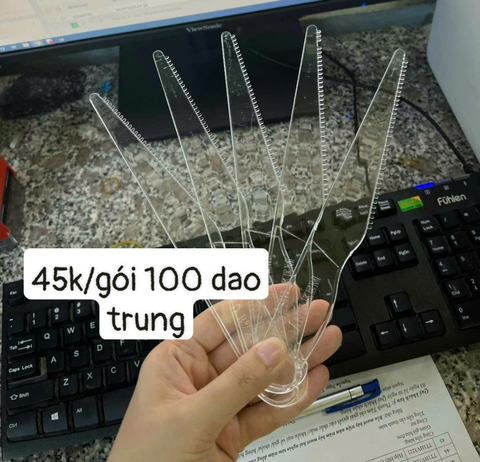 10 chiếc dao răng cưa trắng trong size 22cm TT.