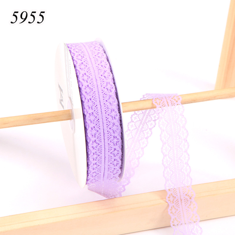 Cuộn 25m Ruy băng Ren tím nhạt khổ 3cm