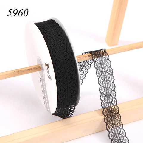 Cuộn 25m Ruy băng Ren đen khổ 3cm